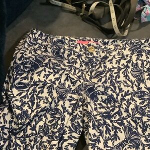 Lilly Pulitzer Blue and White Women Bermuda Shorts